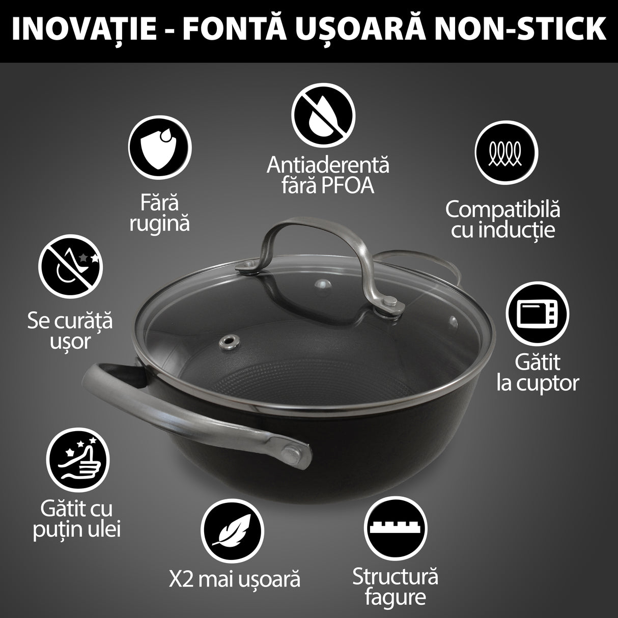 Lightweight honeycomb cast iron pot