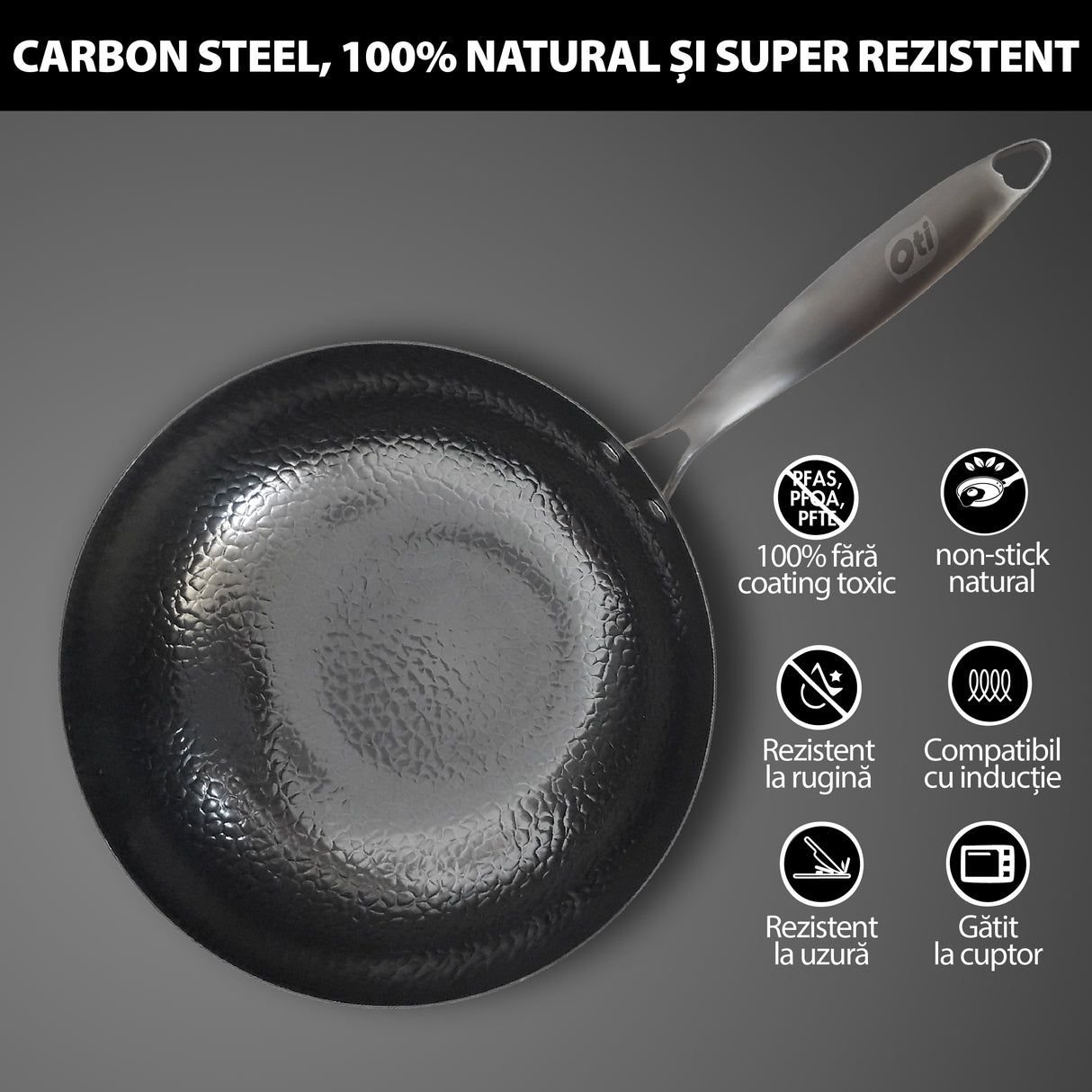 Wok aus Kohlenstoffstahl